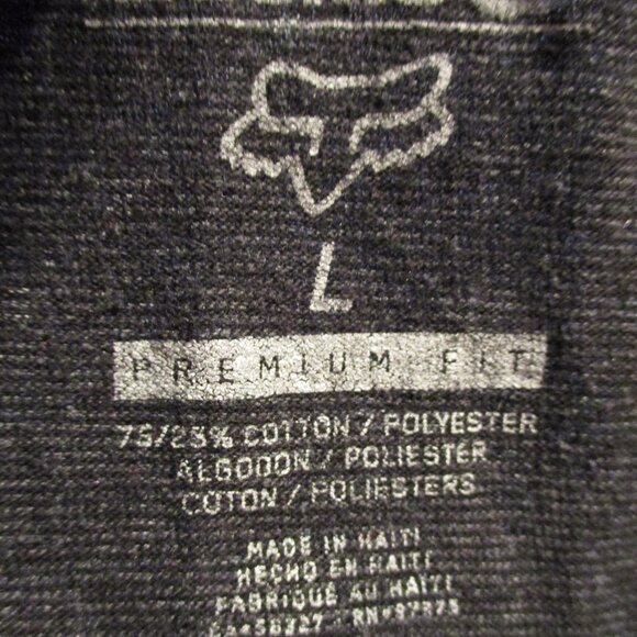 FOX Head Men Large Gray Red Blue Graphic Motocross Racing Short Sleeve Shirt - Picture 5 of 6